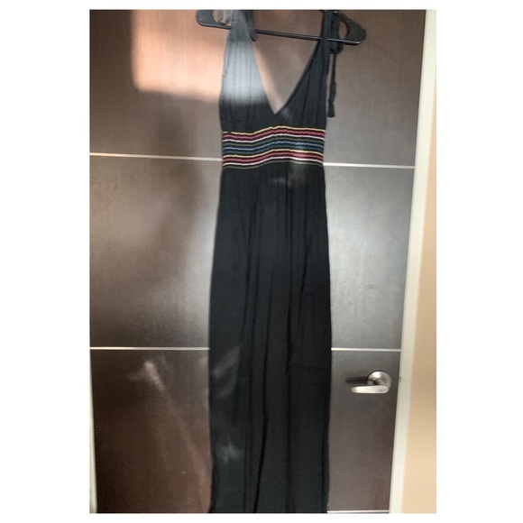 Black Tie Strap Smocked Jumpsuit - Picture 3 of 5